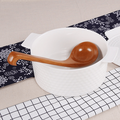 Wooden Soup Ladle Long Handle Spoon For Hot Pot Porridge Rice Durable