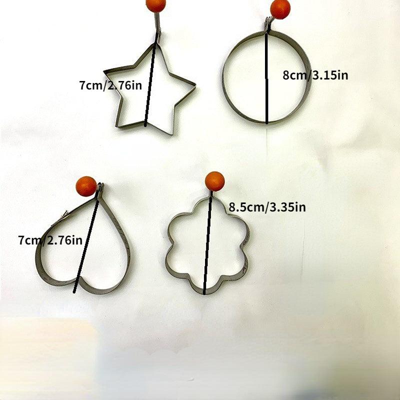 Stainless Steel Egg Rings Round Star Heart Flower Shape