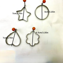 Stainless Steel Egg Rings Round Star Heart Flower Shape