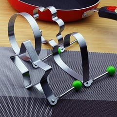 Stainless Steel Egg Rings Round Star Heart Flower Shape