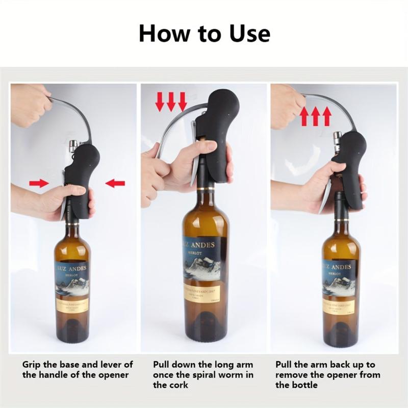Convenient Wine Bottle Opener Set Foil Cutter Corkscrew Lifter Kit