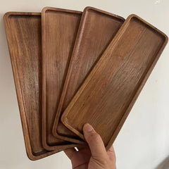 Wood Serving Tray for Food Snacks Drinks Sushi Steak Pizza Desserts Cakes