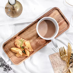 Wood Serving Tray for Food Snacks Drinks Sushi Steak Pizza Desserts Cakes