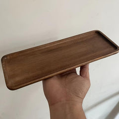 Wood Serving Tray for Food Snacks Drinks Sushi Steak Pizza Desserts Cakes