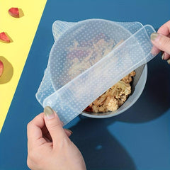 Silicone Cling Film Stretch Lids Reusable Food Bowl Covers