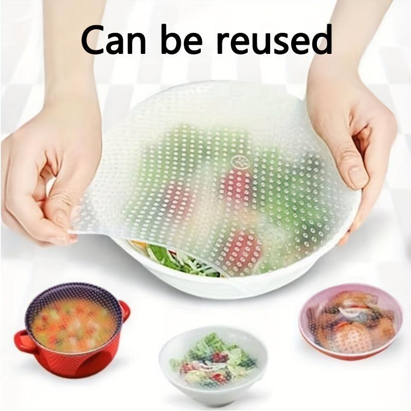 Silicone Cling Film Stretch Lids Reusable Food Bowl Covers