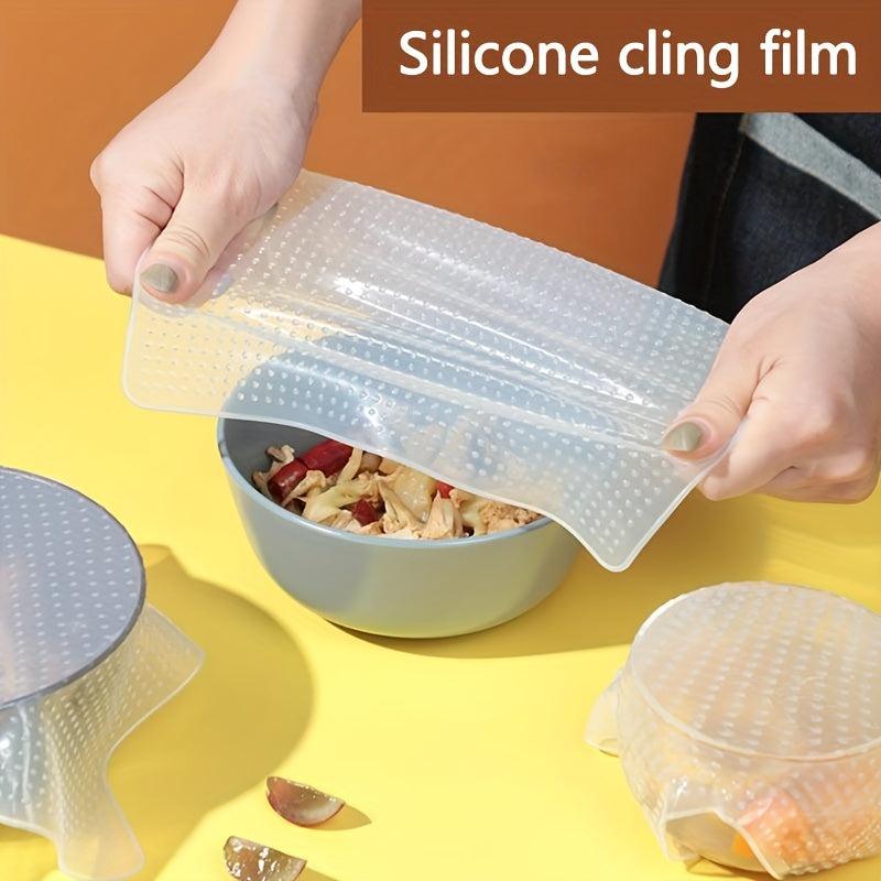 Silicone Cling Film Stretch Lids Reusable Food Bowl Covers