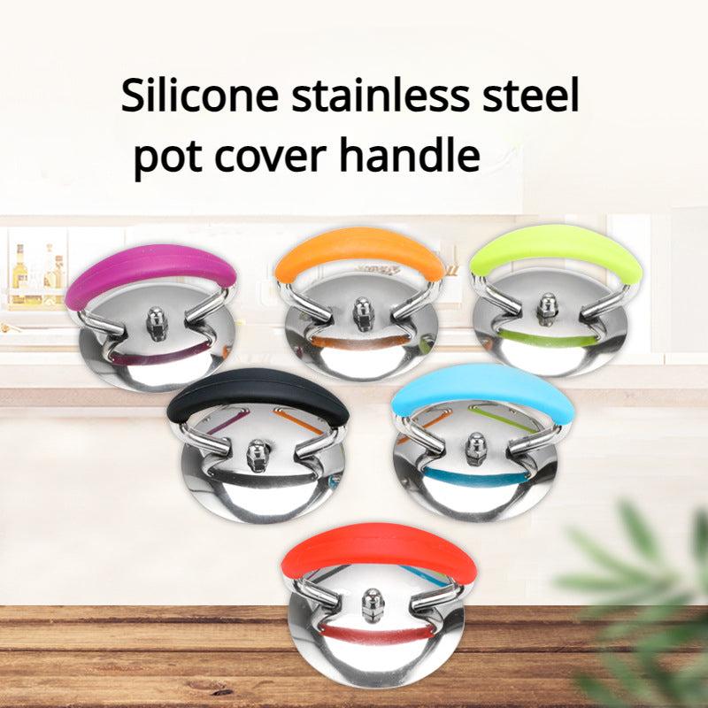 Stainless Steel Pot Lid Handle Silicone Anti Scalding Top Bead