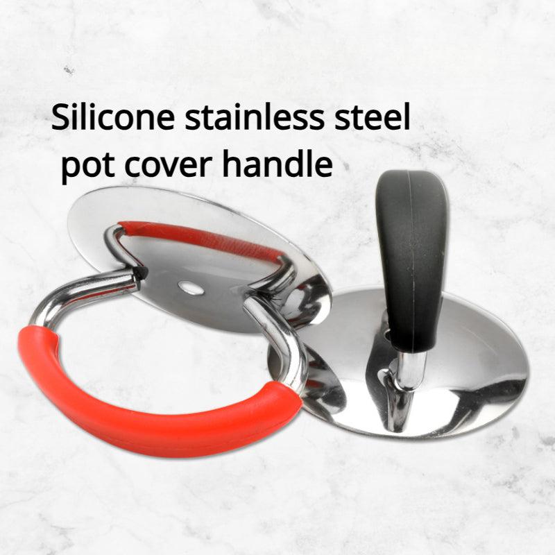 Stainless Steel Pot Lid Handle Silicone Anti Scalding Top Bead