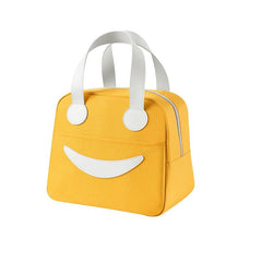 Durable Smile Face Lunch Box Thermal Tote Bag For Adults