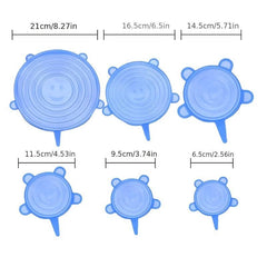 6pcs 1 Pack Stretch Lids, Reusable Food Storage Covers, Dishwash
