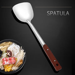 Stainless Steel Cooking Spoon Shovel with Wood Grain Handle Kitchen Tools