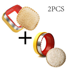 4pcs Sandwich Cookie Cutters & Sealer Set - Stainless Steel Cutter