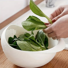 Set of 3 Portable Drain Baskets for Cleaning and Storing Vegetables and Fruits