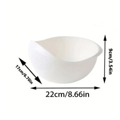 Set of 3 Portable Drain Baskets for Cleaning and Storing Vegetables and Fruits