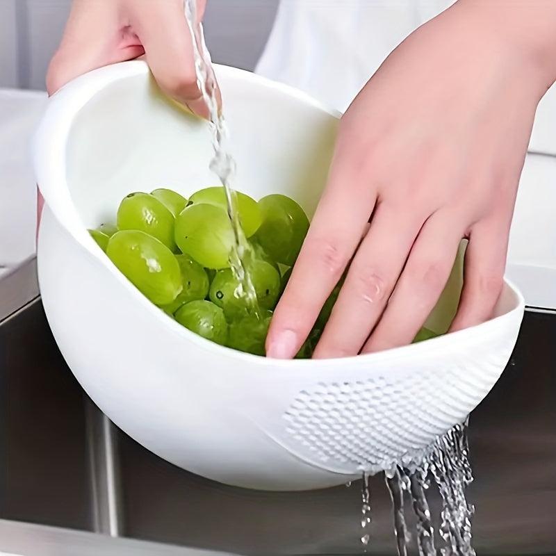 Set of 3 Portable Drain Baskets for Cleaning and Storing Vegetables and Fruits