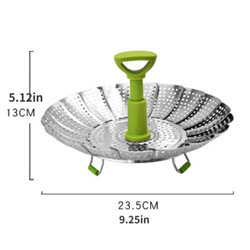 Stainless Steel Vegetable Steamer Basket for Cooking Food with Removable Handle