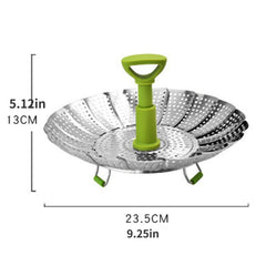 Stainless Steel Vegetable Steamer Basket for Cooking Food with Removable Handle
