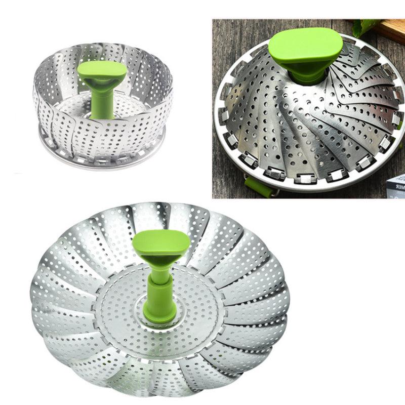Stainless Steel Vegetable Steamer Basket for Cooking Food with Removable Handle