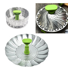 Stainless Steel Vegetable Steamer Basket for Cooking Food with Removable Handle