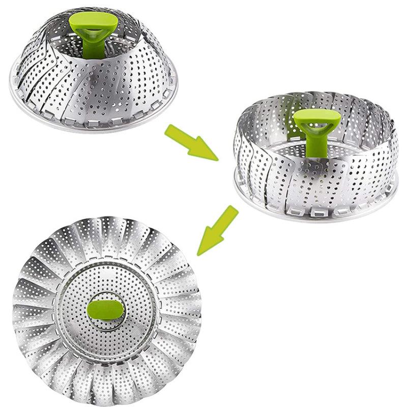 Stainless Steel Vegetable Steamer Basket for Cooking Food with Removable Handle
