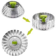 Stainless Steel Vegetable Steamer Basket for Cooking Food with Removable Handle