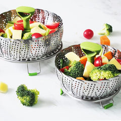 Stainless Steel Vegetable Steamer Basket for Cooking Food with Removable Handle