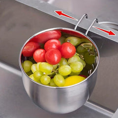 Stainless Steel Drain Basket Hanging Storage Filter Strainer