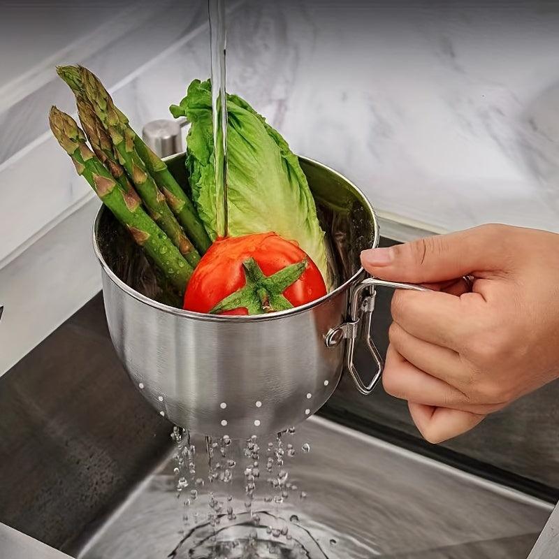 Stainless Steel Drain Basket Hanging Storage Filter Strainer