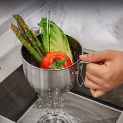 Stainless Steel Drain Basket Hanging Storage Filter Strainer