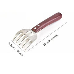 Stainless Steel Meat Shredder with Wooden Handle for BBQ