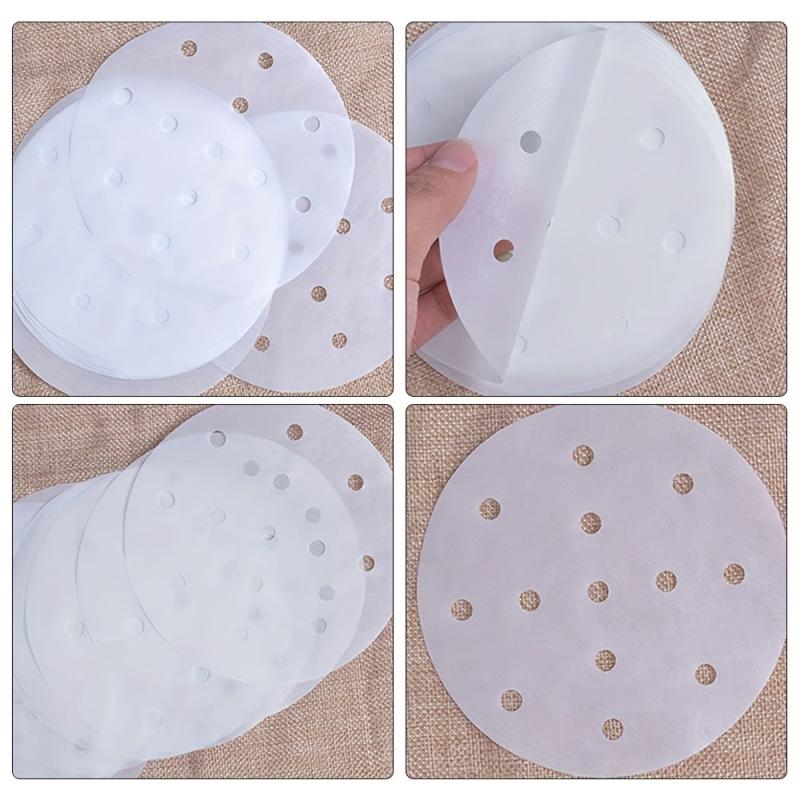 100pcs Round Steamer Paper Disposable Barbecue Silicone Paper Steamer Pad