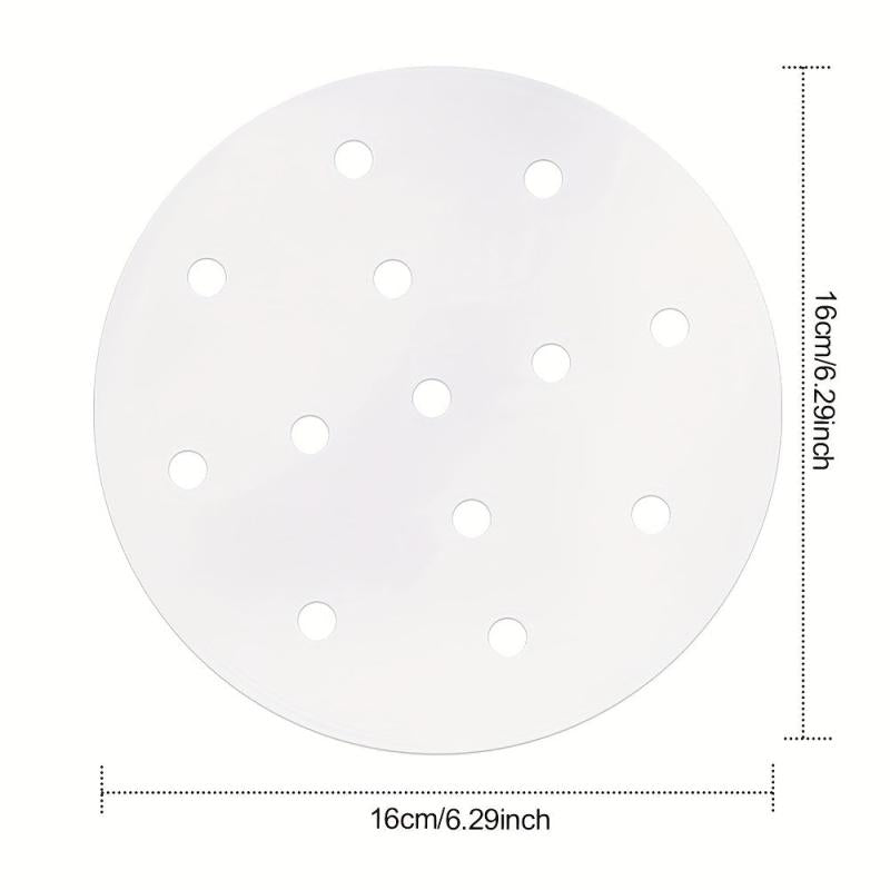 100pcs Round Steamer Paper Disposable Barbecue Silicone Paper Steamer Pad