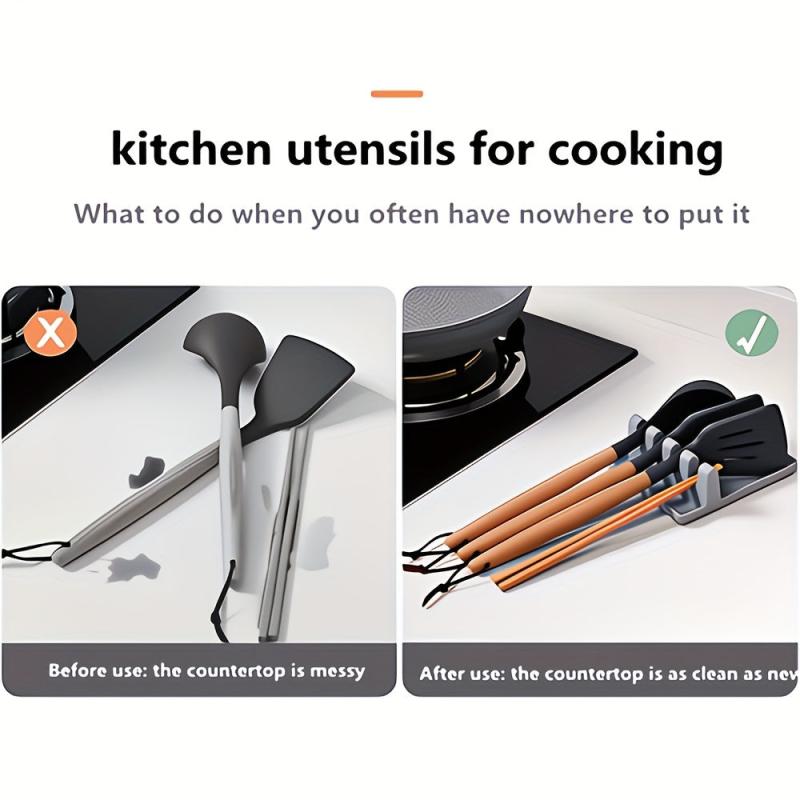 Kitchen Utensil Rest Waterproof Oilproof for Spoons Forks and Chopsticks