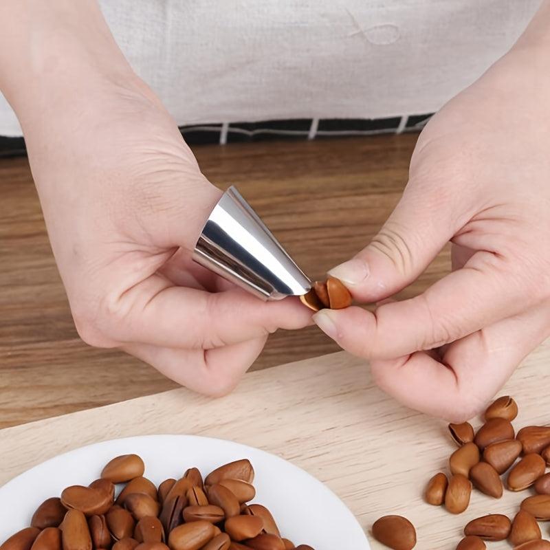 4pcs Silkworm Bean Peeling Finger Ring Tool