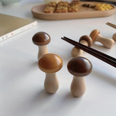 Retro Style Wooden Mushroom Chopstick Holder