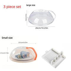 Set Of 3 Microwave Oven Heating Splash Guard Kitchen Tool Rack