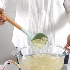 11pcs Silicone Cooking Utensils Set With Wooden Handle Kitchenware