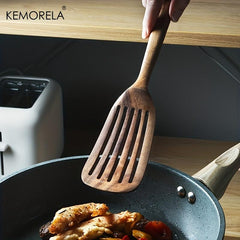 2Pcs Wooden Spatula Cookware Shovel Non-Stick Pan Spoon Cooking Utensils Tool