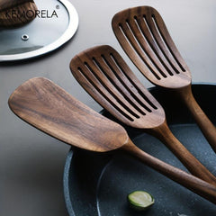 2Pcs Wooden Spatula Cookware Shovel Non-Stick Pan Spoon Cooking Utensils Tool