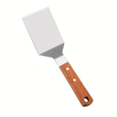 Wooden Handle Stainless Steel Frying Spatula Kitchen Cooking Tool