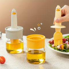 2 IN 1 Kitchen Olive Container With Silicone Pastry Basting Brush