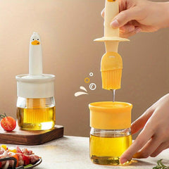 2 IN 1 Kitchen Olive Container With Silicone Pastry Basting Brush