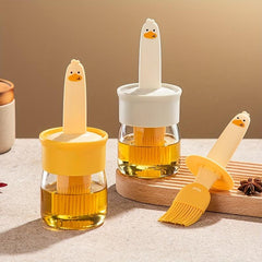 2 IN 1 Kitchen Olive Container With Silicone Pastry Basting Brush