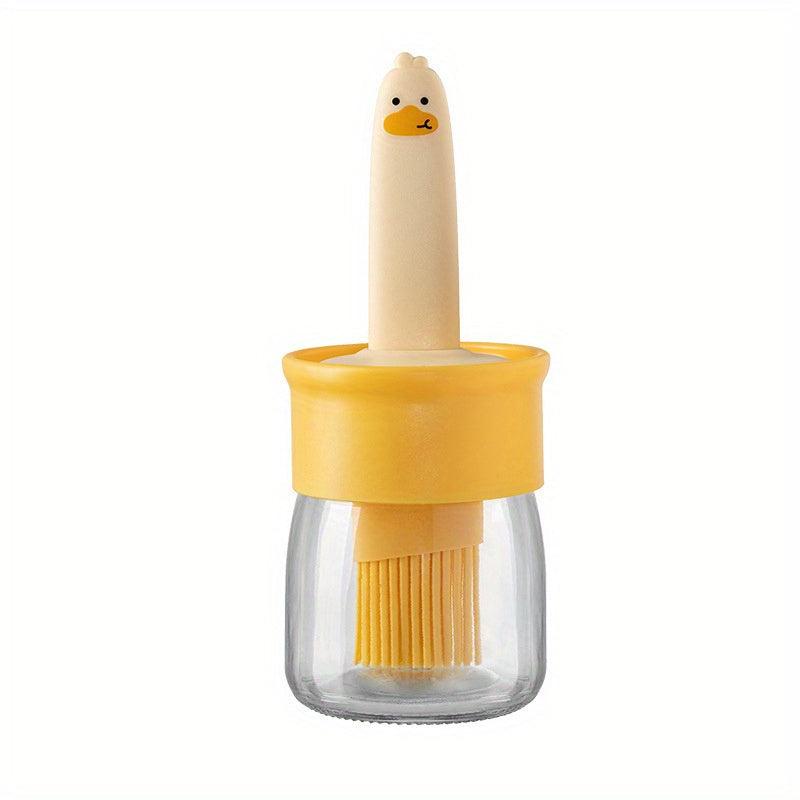 2 IN 1 Kitchen Olive Container With Silicone Pastry Basting Brush