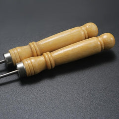 1pc Stainless Steel Skewers Wooden Handle BBQ Roasting Camp Outdoor Kitchen