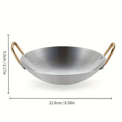 Stainless Steel Paella Pan Round Frying Pan Chinese Wok