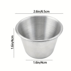 1pc Stainless Steel Sauce Cup Round Ramekin Condiment Sauce Cups Dipping Bowl