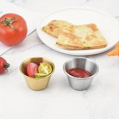 1pc Stainless Steel Sauce Cup Round Ramekin Condiment Sauce Cups Dipping Bowl