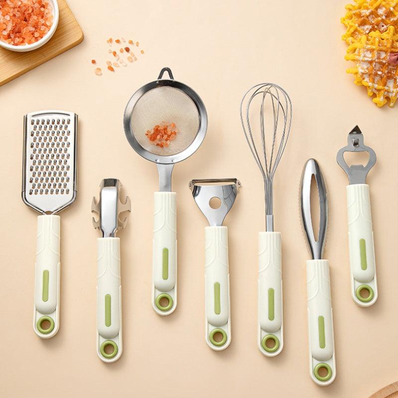 7pcs Kitchen Utensils Set Grater Peeler Whisk Can Opener Gadgets